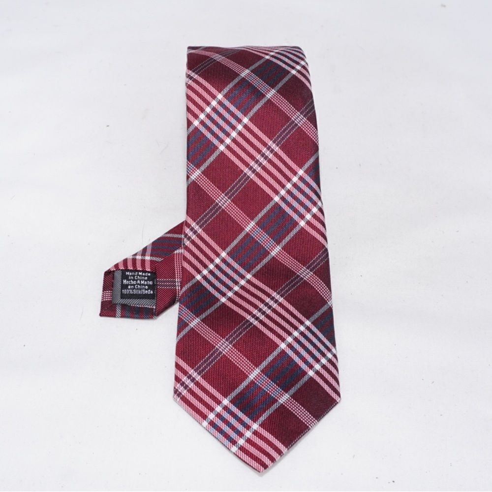 Vince Camuto Red Plaid Silk Tie